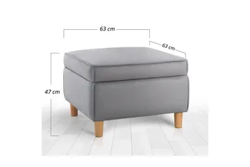 Puff Veyacen Grå - Grå - Möbler - Stolar & fåtöljer - Pall & puff - Fotpall