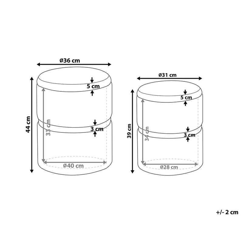 Puff Wichita 2-pack - Rosa, guld - Möbler - Stolar & fåtöljer - Pall & puff - Sittpuff