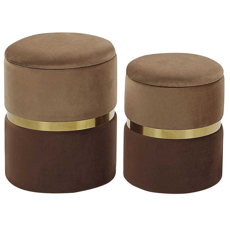 Puff Wichita 2-pack, Brun, Guld