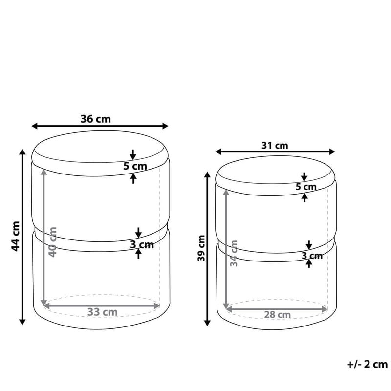Puff Wichita 2-pack - Brun, Guld - Möbler - Stolar & fåtöljer - Pall & puff - Sittpuff