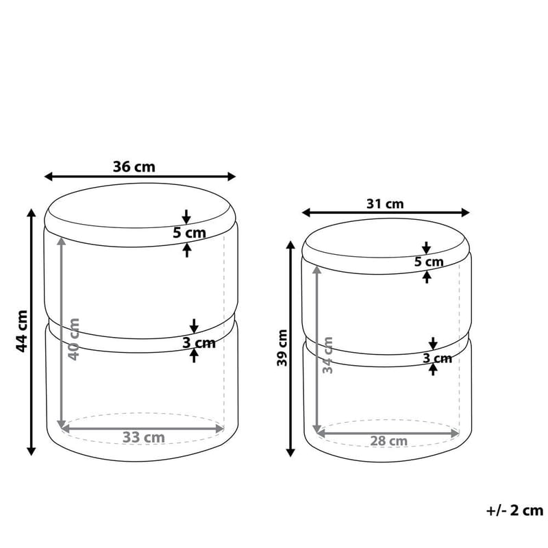 Puff Wichita 2-pack - Brun, Guld - Möbler - Stolar & fåtöljer - Pall & puff - Sittpuff
