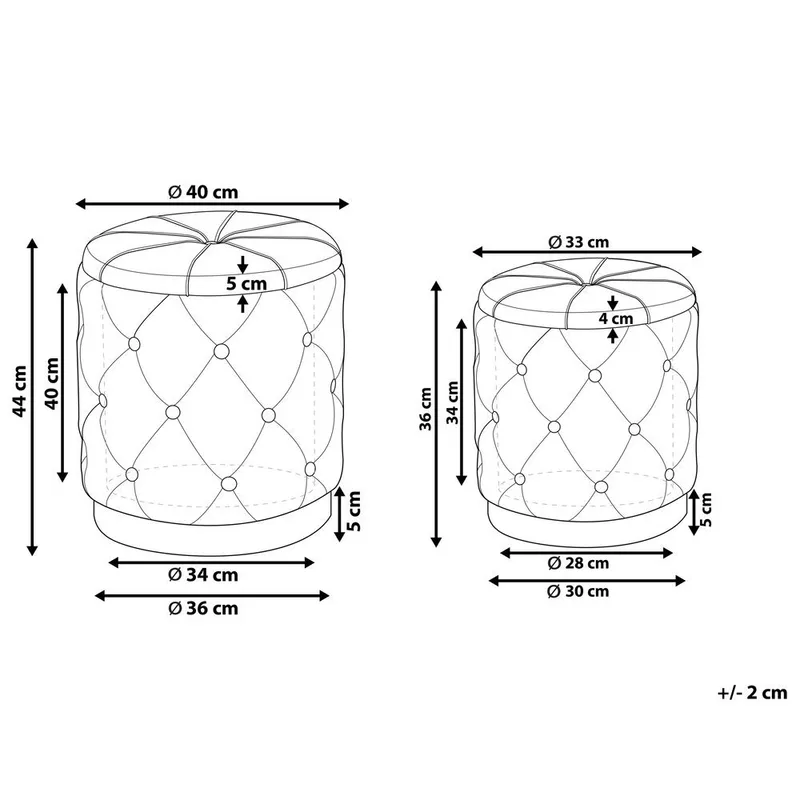 Puff Pueblo 2-pack - Rosa, guld - Möbler - Stolar & fåtöljer - Pall & puff - Sittpuff