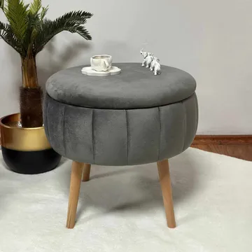 Retzow Sittpuff med förvaring 45 cm - Antracit - Möbler - Stolar & fåtöljer - Pall & puff - Sittpuff - Sittpuff med förvaring