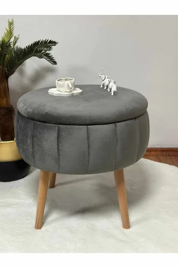 Retzow Sittpuff med förvaring 45 cm - Antracit - Möbler - Stolar & fåtöljer - Pall & puff - Sittpuff - Sittpuff med förvaring