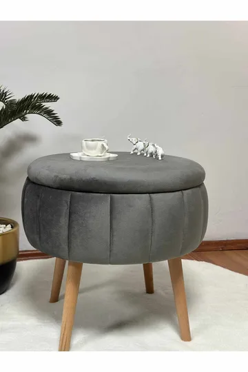 Retzow Sittpuff med förvaring 45 cm - Antracit - Möbler - Stolar & fåtöljer - Pall & puff - Sittpuff - Sittpuff med förvaring