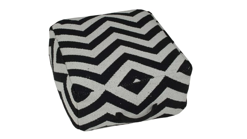 Revano Puff med handtag 50 cm - Svart/Vit - Möbler - Stolar & fåtöljer - Pall & puff - Sittpuff