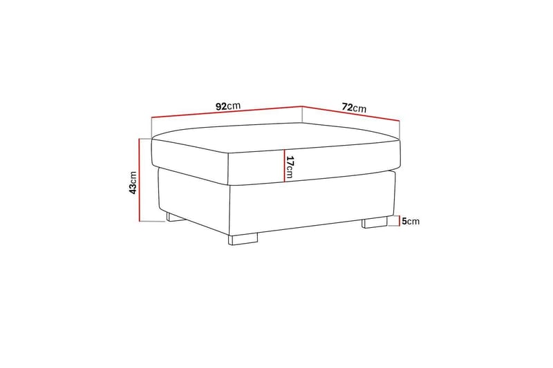 Rossita Fotpall i Manchester - Mörkgrå - Möbler - Stolar & fåtöljer - Pall & puff - Fotpall