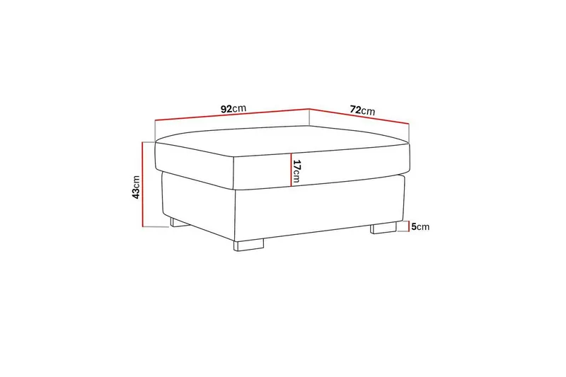 Rossita Fotpall i Tyg - Brun - Möbler - Stolar & fåtöljer - Pall & puff - Fotpall