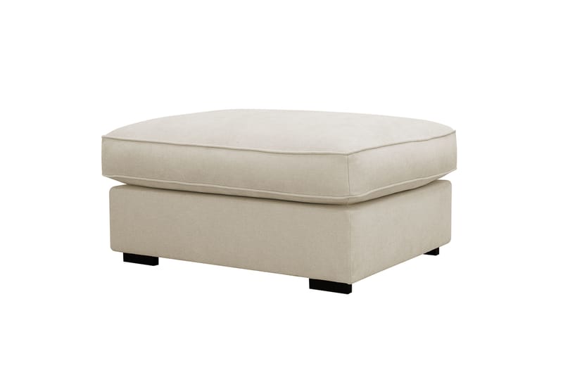 Rossita lyx Fotpall, Beige Tyg