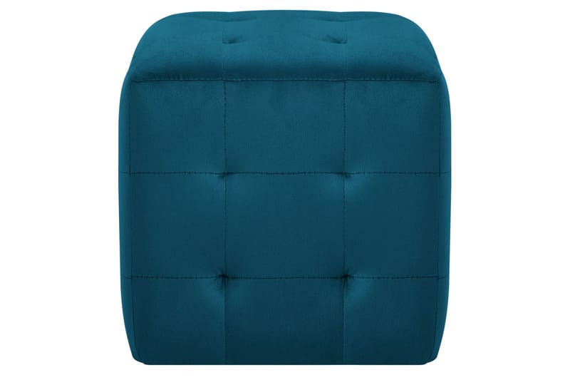 Sängbord 2 st blå 30x30x30 cm sammetstyg - Bl�å - Sittpuff