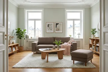 Scandi Fotpall i Tyg - Mörkbrun - Möbler - Stolar & fåtöljer - Pall & puff - Fotpall