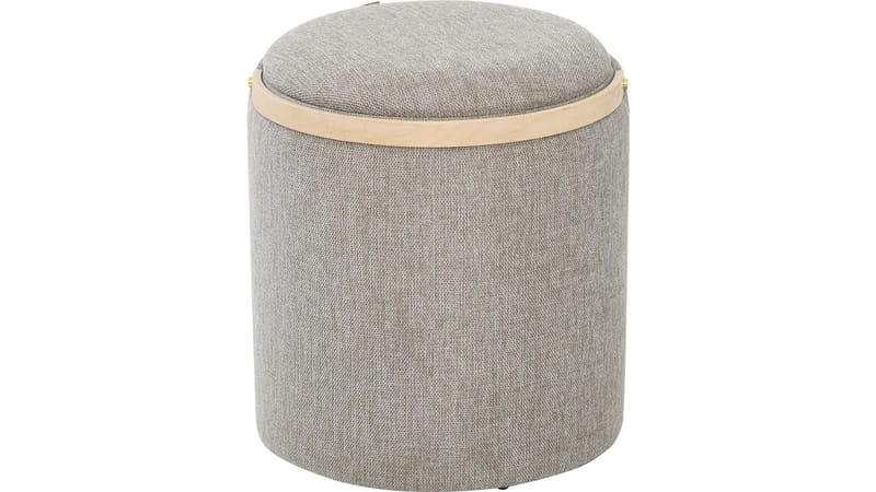 Serano Puff med trähandtag 40 cm Rund - Grå - Möbler - Stolar & fåtöljer - Pall & puff - Sittpuff
