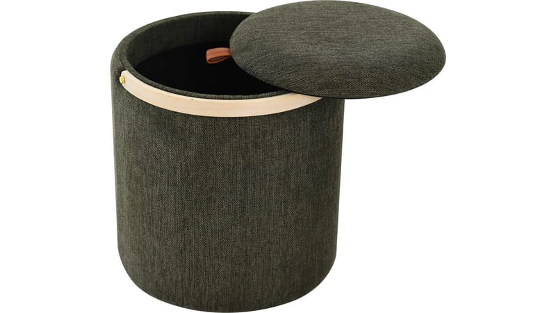 Serano Puff med trähandtag 40 cm Rund - Grön - Möbler - Stolar & fåtöljer - Pall & puff - Sittpuff