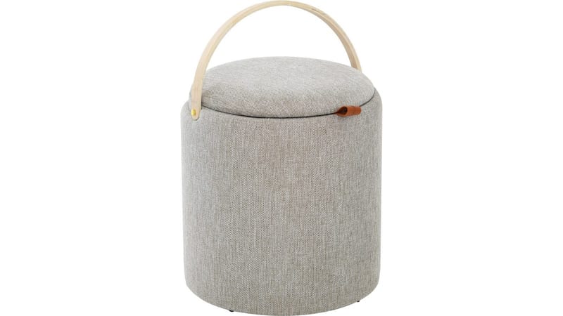 Serano Puff med trähandtag 40 cm Rund - Grå - Möbler - Stolar & fåtöljer - Pall & puff - Sittpuff