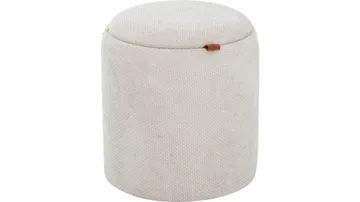 Serano Puff med trähandtag 40 cm Rund - Beige - Möbler - Stolar & fåtöljer - Pall & puff - Sittpuff
