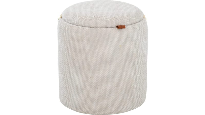 Serano Puff med trähandtag 40 cm Rund, Beige
