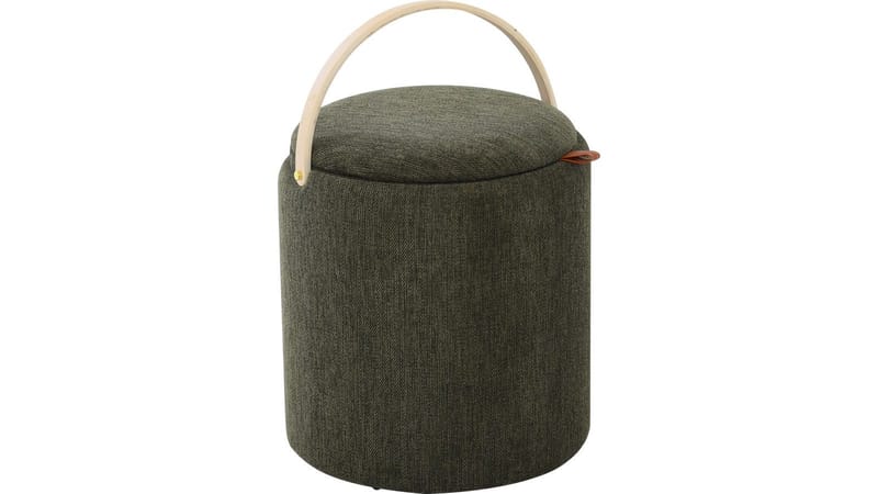 Serano Puff med trähandtag 40 cm Rund - Grön - Möbler - Stolar & fåtöljer - Pall & puff - Sittpuff