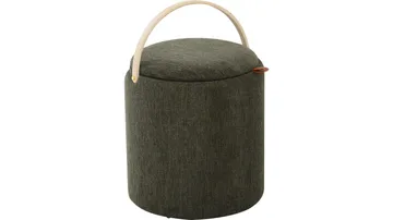 Serano Puff med trähandtag 40 cm Rund - Grön - Möbler - Stolar & fåtöljer - Pall & puff - Sittpuff