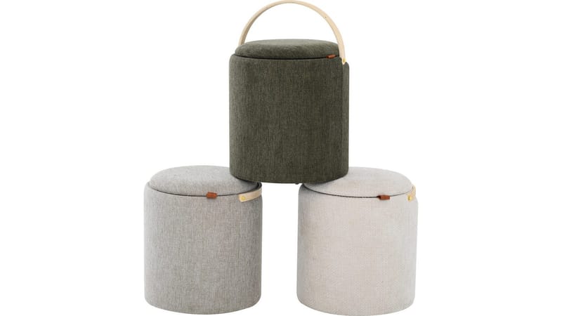 Serano Puff med trähandtag 40 cm Rund - Grön - Möbler - Stolar & fåtöljer - Pall & puff - Sittpuff