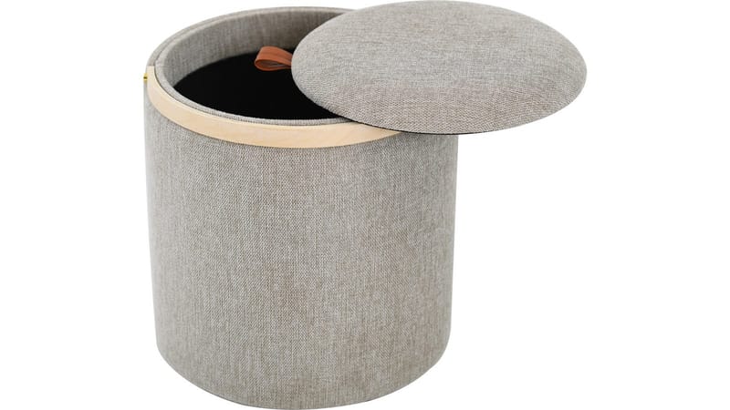 Serano Puff med trähandtag 40 cm Rund - Grå - Möbler - Stolar & fåtöljer - Pall & puff - Sittpuff