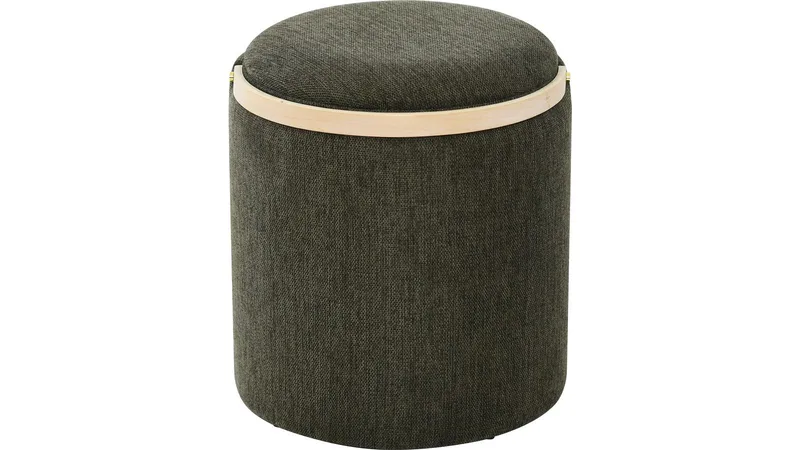 Serano Puff med trähandtag 40 cm Rund - Grön - Möbler - Stolar & fåtöljer - Pall & puff - Sittpuff