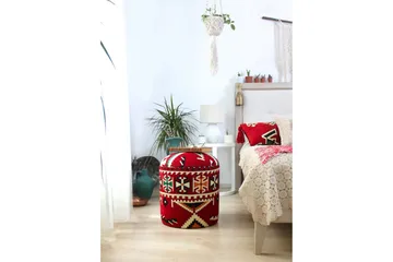 Amsterdam Sittpuff 40 cm - Röd/Svart - Möbler - Stolar & fåtöljer - Pall & puff - Sittpuff
