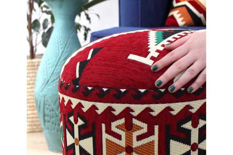 Amsterdam Sittpuff 40 cm - Röd/Svart - Möbler - Stolar & fåtöljer - Pall & puff - Sittpuff