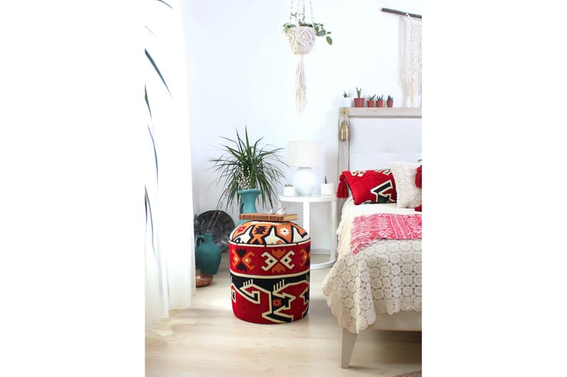 Amsterdam Sittpuff 40 cm - Röd/Vit - Möbler - Stolar & fåtöljer - Pall & puff - Sittpuff