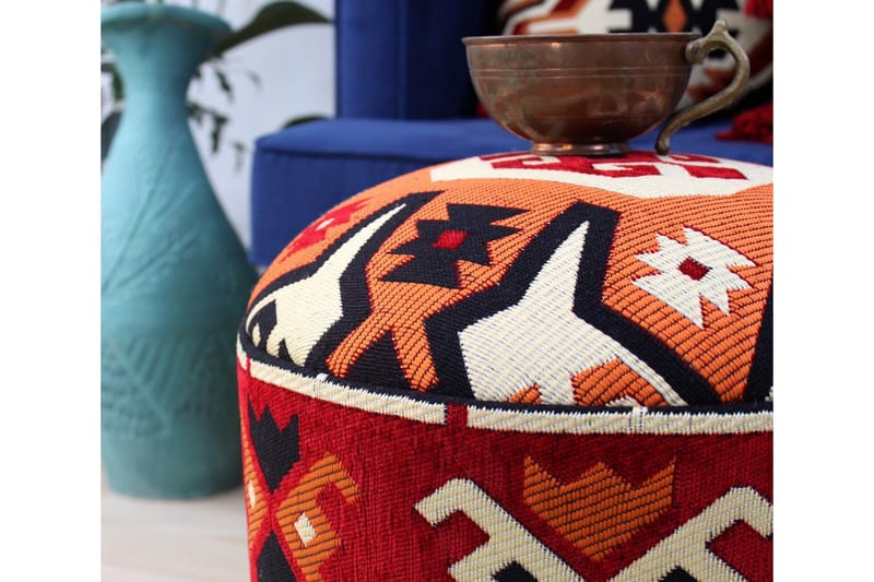 Amsterdam Sittpuff 40 cm - Röd/Vit - Möbler - Stolar & fåtöljer - Pall & puff - Sittpuff