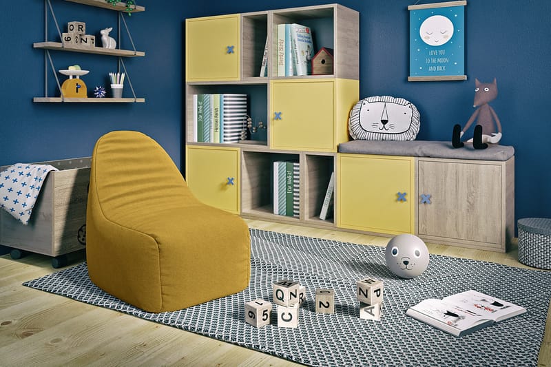 Asaka Sittpuff 80 cm - Gul - Möbler - Stolar & fåtöljer - Pall & puff - Sittpuff