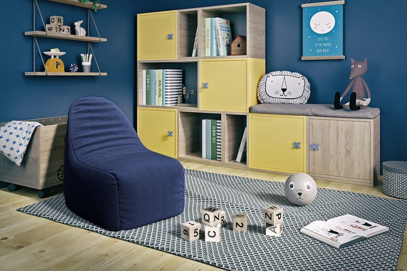 Asaka Sittpuff 80 cm - Marinblå - Möbler - Stolar & fåtöljer - Pall & puff - Sittpuff