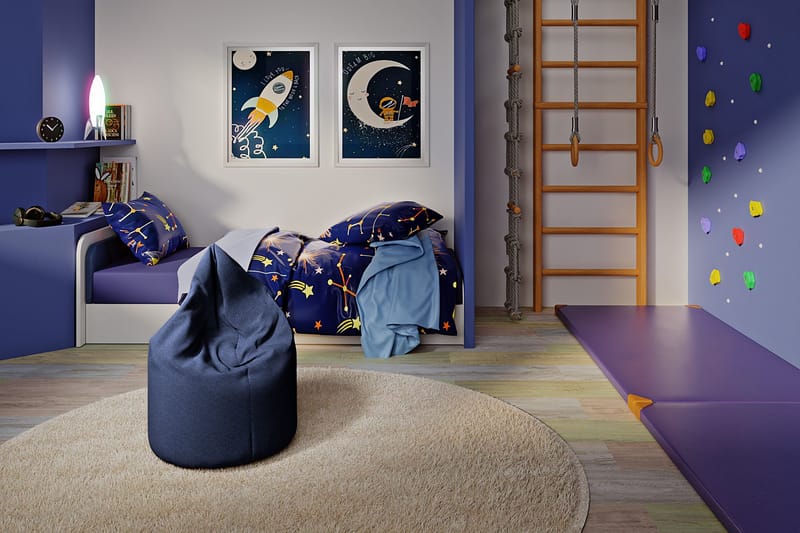 Asana Sittpuff 70 cm, Marinblå