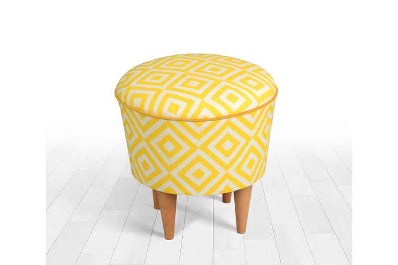 Bordentown Sittpuff 42 cm - Gul - M�öbler - Stolar & fåtöljer - Pall & puff - Sittpuff