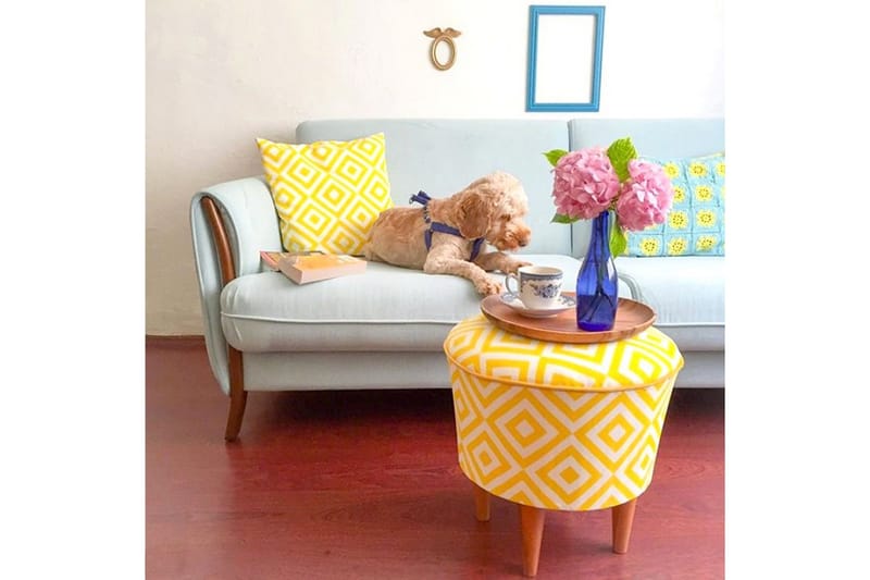 Bordentown Sittpuff 42 cm - Gul - Möbler - Stolar & fåtöljer - Pall & puff - Sittpuff