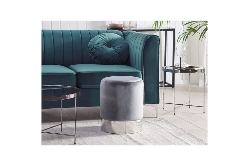 Sittpuff Brigitte Grå/Silver - Grå/Silver - Möbler - Stolar & fåtöljer - Pall & puff - Sittpuff