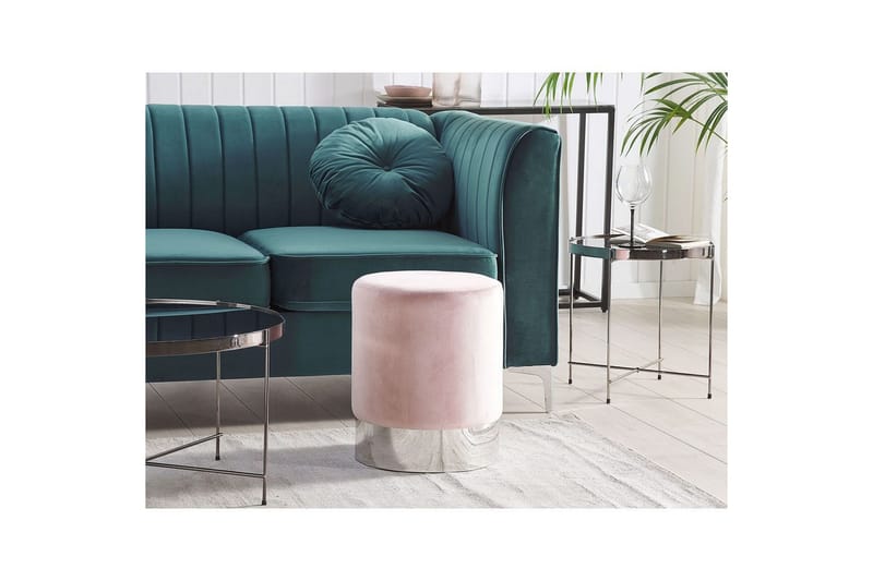 Sittpuff Brigitte Rosa/Silver - Rosa/Silver - Möbler - Stolar & fåtöljer - Pall & puff - Sittpuff