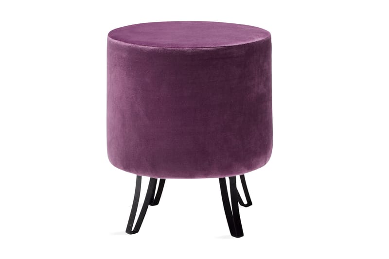Carmenda Sittpuff Rund, Sammet/Lila/Svart