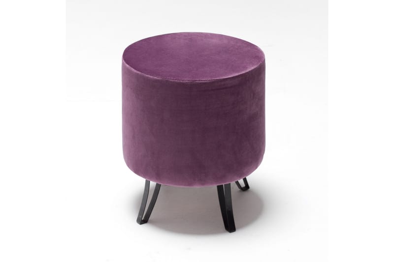 Carmenda Sittpuff Rund - Sammet/Lila/Svart - Möbler - Stolar & fåtöljer - Pall & puff - Sittpuff