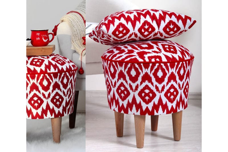 Charlottetown Sittpuff 42 cm - Röd - Möbler - Stolar & fåtöljer - Pall & puff - Sittpuff