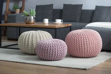 Conrad Ii Sittpuff 50 cm - Beige - Möbler - Stolar & fåtöljer - Pall & puff - Sittpuff