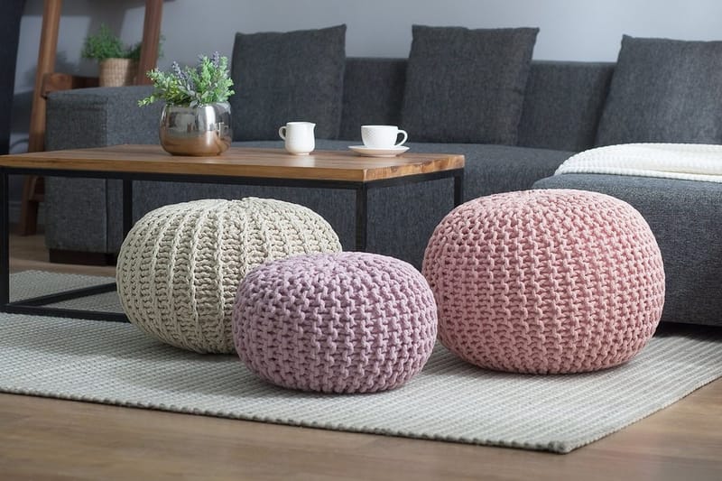 Conrad Ii Sittpuff 50 cm - Beige - Möbler - Stolar & fåtöljer - Pall & puff - Sittpuff