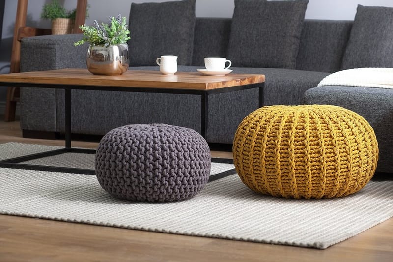Conrad Ii Sittpuff 50 cm - Gul - Möbler - Stolar & fåtöljer - Pall & puff - Sittpuff