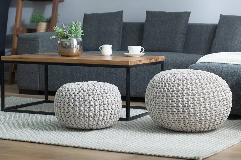 Conrad Sittpuff 40 cm - Grå - Möbler - Stolar & fåtöljer - Pall & puff - Sittpuff