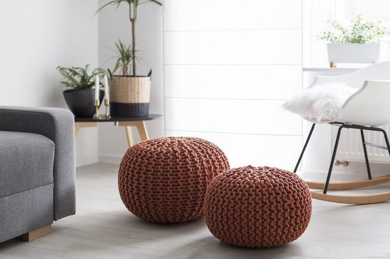 Conrad Sittpuff 50 cm - Brun - Möbler - Stolar & fåtöljer - Pall & puff - Sittpuff