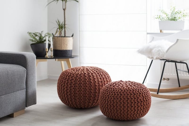 Conrad Sittpuff 50 cm - Brun - Möbler - Stolar & fåtöljer - Pall & puff - Sittpuff