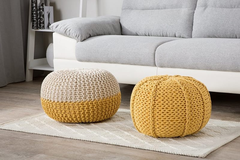 Conrad Sittpuff 50 cm - Gul - Möbler - Stolar & fåtöljer - Pall & puff - Sittpuff