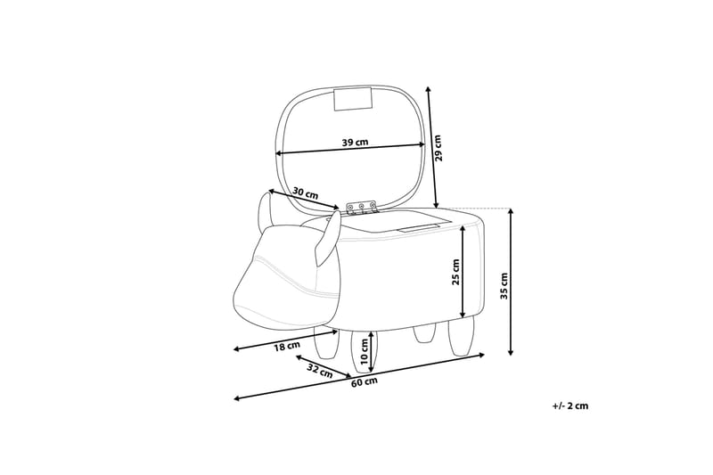 Cow Sittpuff 60 cm - Brun - Möbler - Stolar & fåtöljer - Pall & puff - Sittpuff - Sittpuff med förvaring