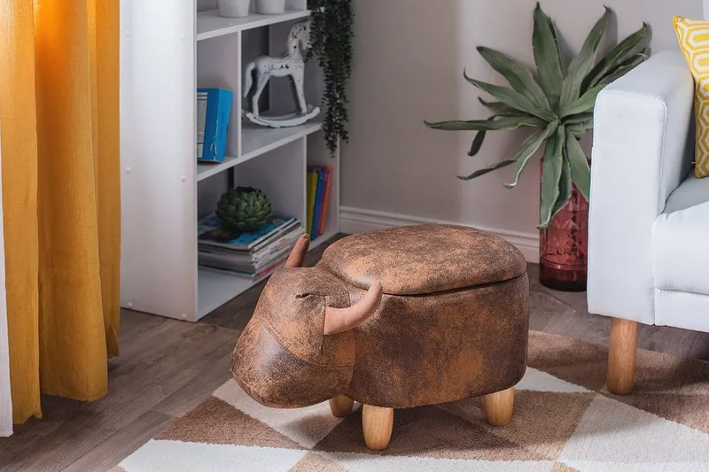 Cow Sittpuff 60 cm - Brun - Möbler - Stolar & fåtöljer - Pall & puff - Sittpuff - Sittpuff med förvaring