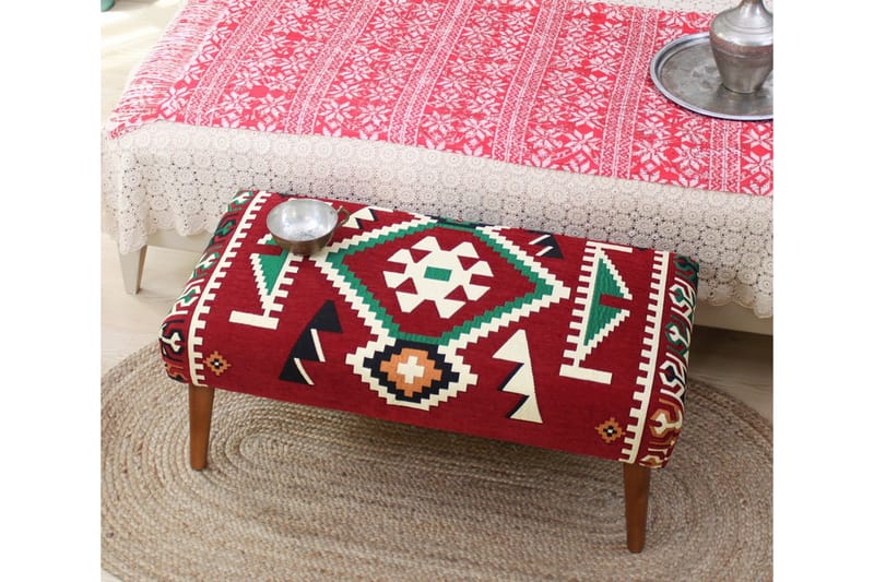 Crossett Sittpuff 91 cm - Röd/Vit - Möbler - Stolar & fåtöljer - Pall & puff - Sittpuff
