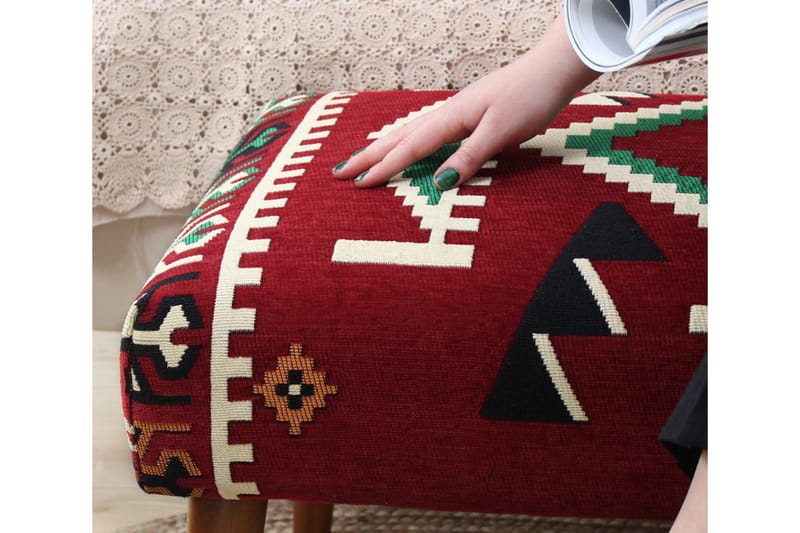 Crossett Sittpuff 91 cm - Röd/Vit - Möbler - Stolar & fåtöljer - Pall & puff - Sittpuff